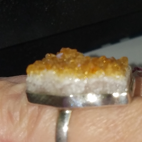 Big natural cut Citrine Ring size 9 - Picture 7 of 7